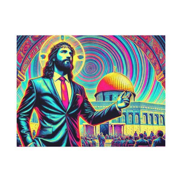 Canvas: Jesus at the Dome of Rock (inches). - Image 4