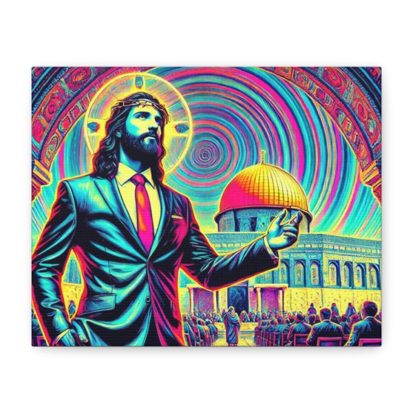 Canvas: Jesus at the Dome of Rock (inches).