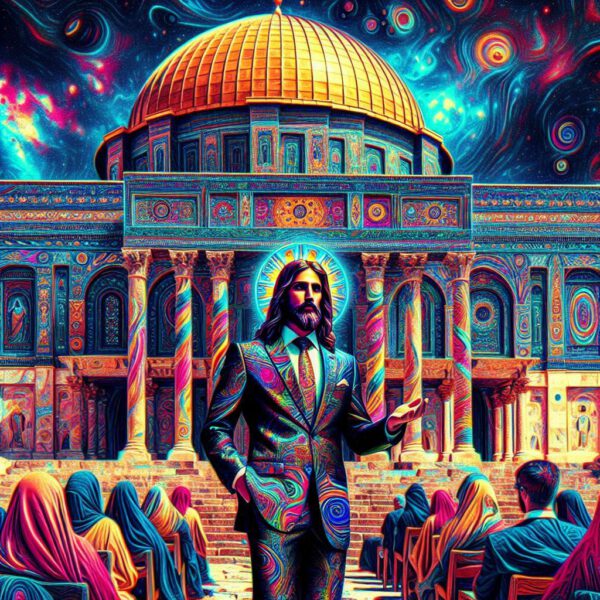 Jesus at the Dome of Rock.